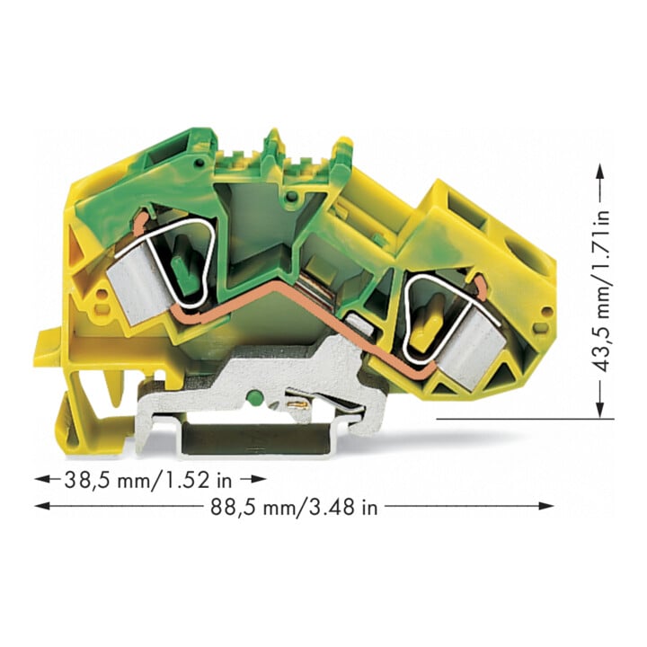 WAGO GmbH& Co. KG Schutzleiterklemme 0,2-16mmq gn/gelb 783-607
