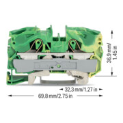 WAGO GmbH& Co. KG Schutzleiterklemme 2-Leiter, TS 35 2016-1207-4