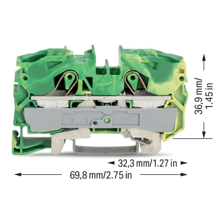 WAGO GmbH& Co. KG Schutzleiterklemme 2-Leiter, TS 35 2016-1207