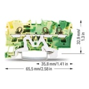 WAGO GmbH& Co. KG Schutzleiterklemme 3-Leiter, TS 35 2004-1307-4
