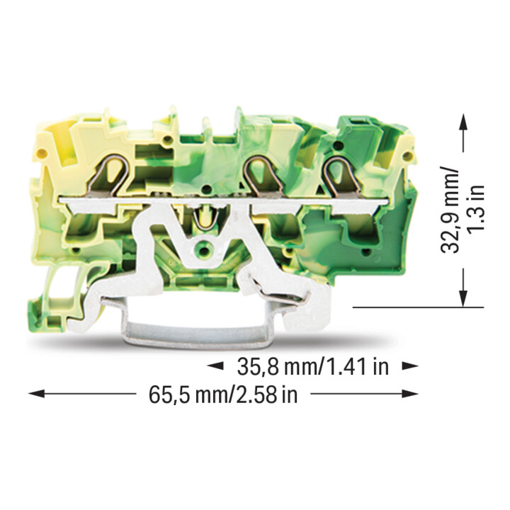 WAGO GmbH& Co. KG Schutzleiterklemme 3-Leiter, TS 35 2004-1307