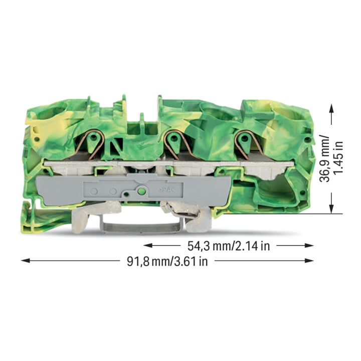 WAGO GmbH& Co. KG Schutzleiterklemme 3-Leiter, TS 35 2016-1307