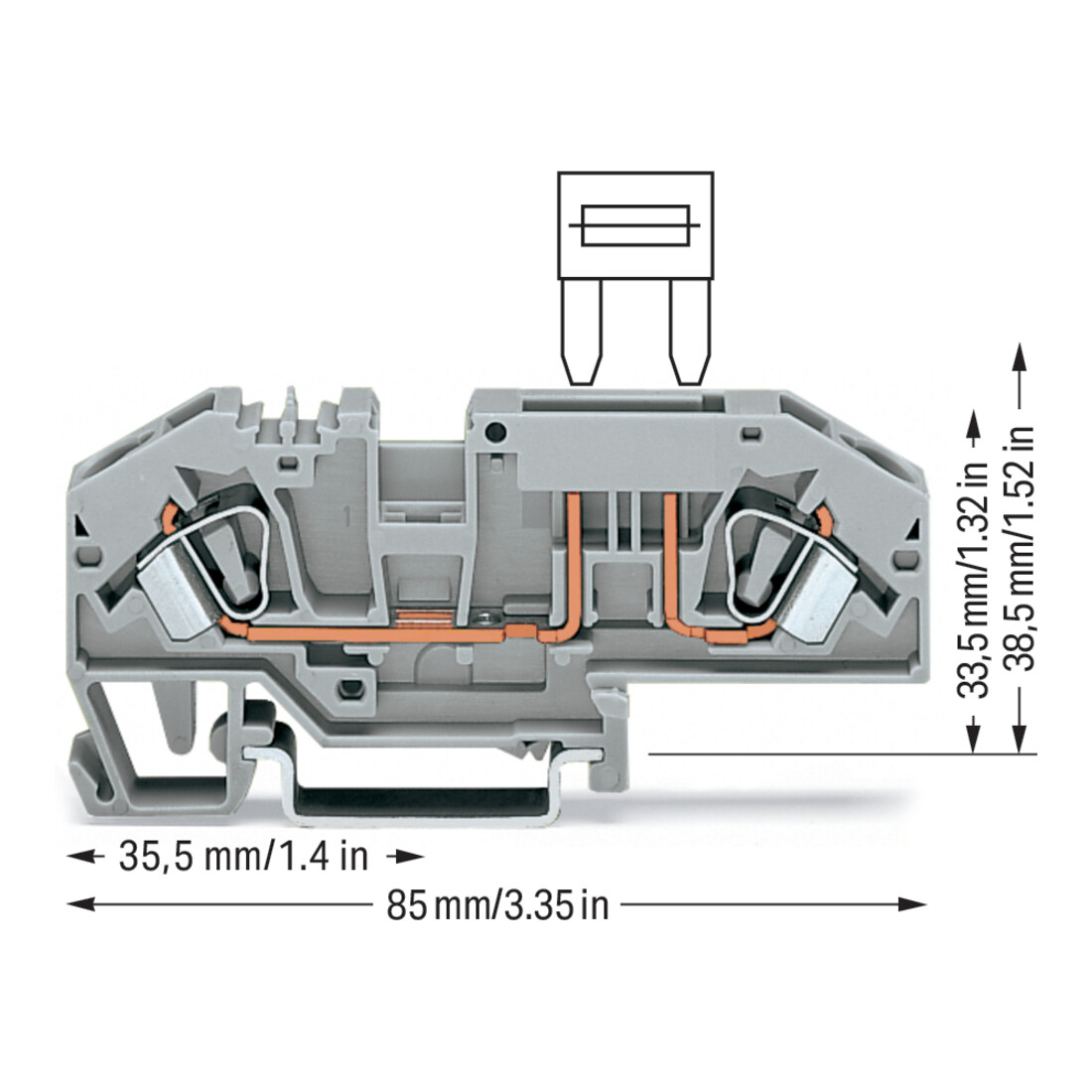 WAGO GmbH& Co. KG Sicherungsklemme 0,2-6qmm, grau 282-696
