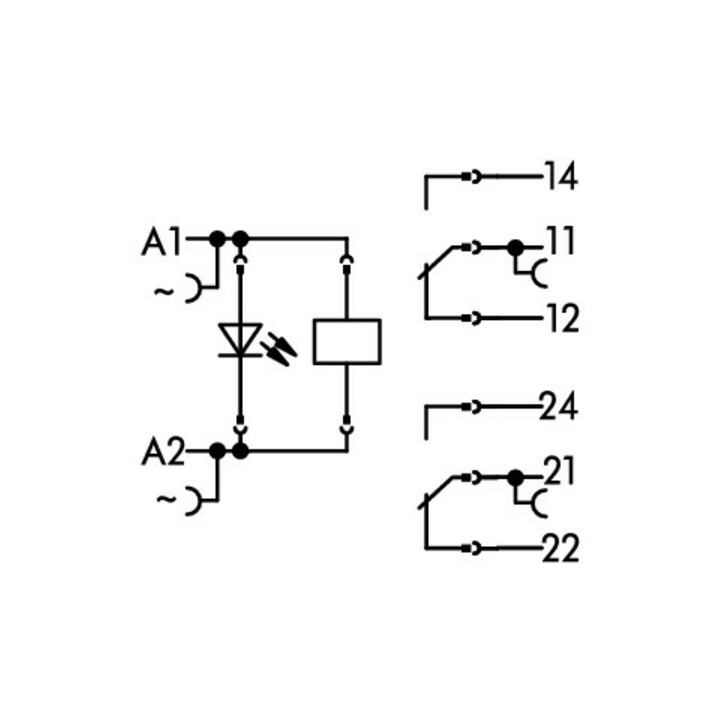 WAGO GmbH& Co. KG Socle à relais 2W, 230V AC/2x 8A 788-516