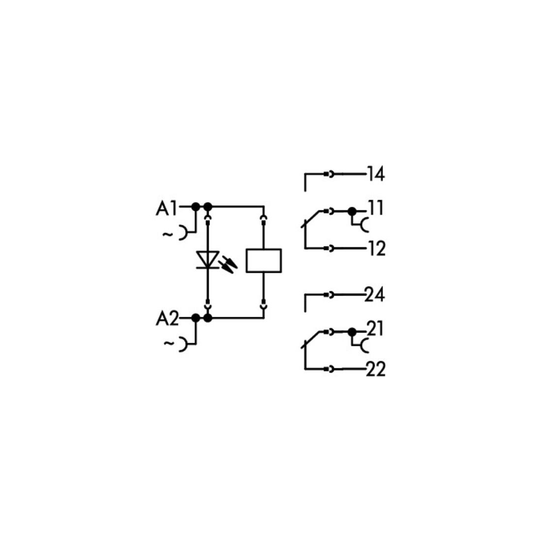 WAGO GmbH& Co. KG Socle à relais 2W, 230V AC/2x 8A 788-516
