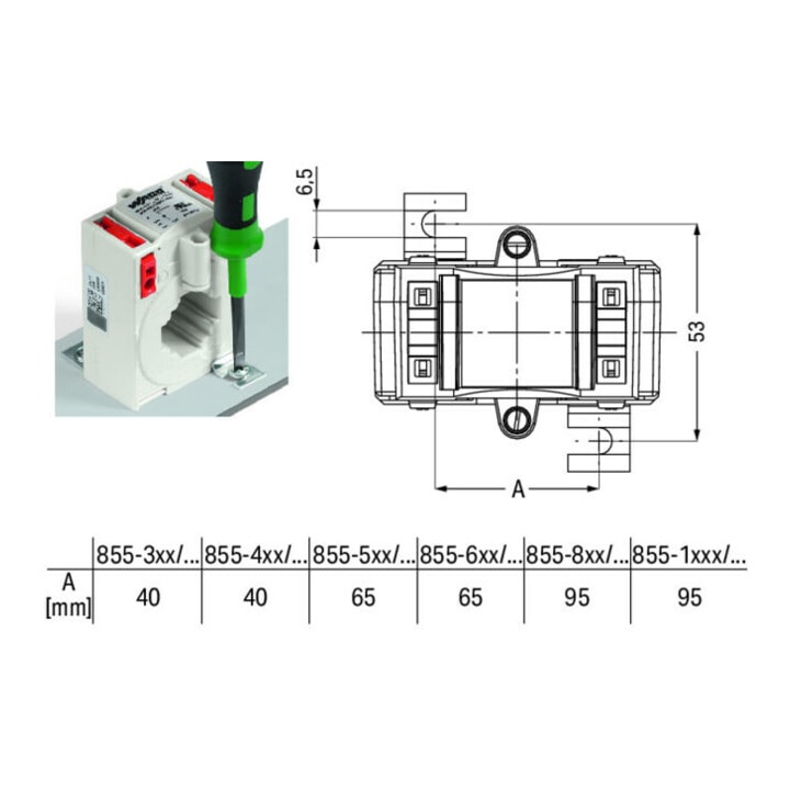 WAGO GmbH& Co. KG Transformateur de courant enfichable 855-305/250-501