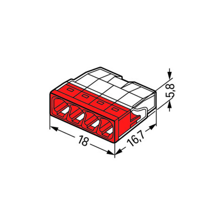 WAGO GmbH& Co. KG Verbindungsdosenklemme 4x 0.5-2.5 rot 2273-204