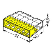 WAGO GmbH& Co. KG Verbindungsdosenklemme 5x 0.5-2.5 gelb 2273-205-4