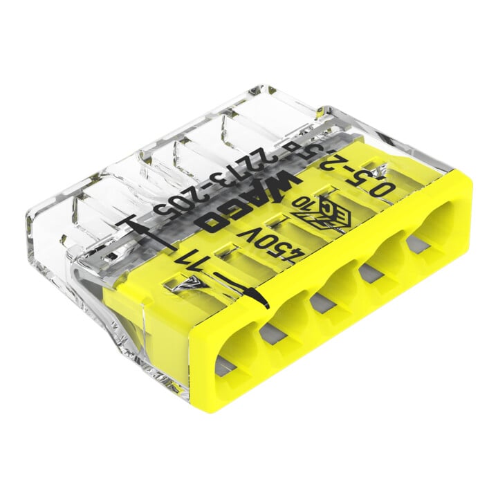 WAGO GmbH& Co. KG Verbindungsdosenklemme 5x 0.5-2.5 gelb 2273-205