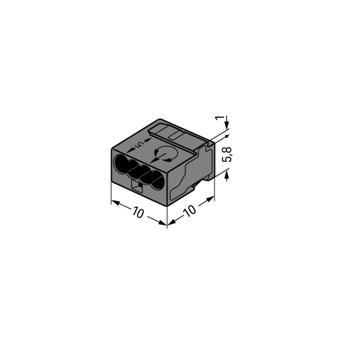 WAGO GmbH& Co. KG Verbindungsdosenklemme dgr 4x0,6-0,8mm 243-204