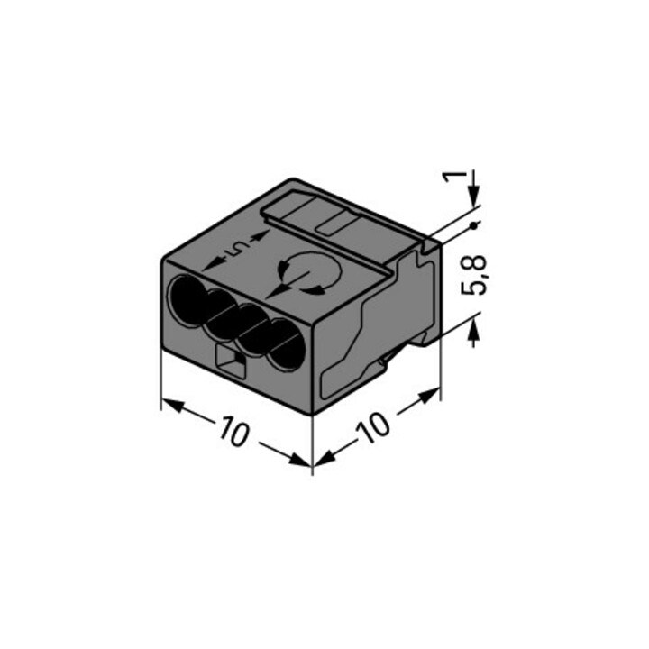 WAGO GmbH& Co. KG Verbindungsdosenklemme dgr 4x0,6-0,8mm 243-204