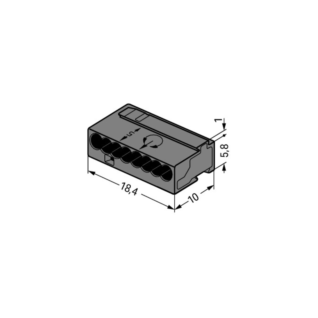 WAGO GmbH& Co. KG Verbindungsdosenklemme dgr 8x0,6-0,8mm 243-208