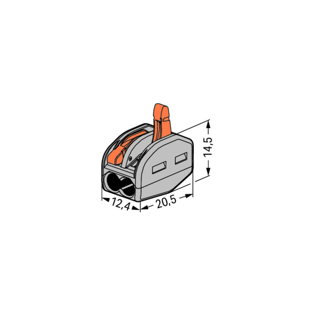 WAGO GmbH& Co. KG Verbindungsklemme 2x0,08-4qmm grau 222-412