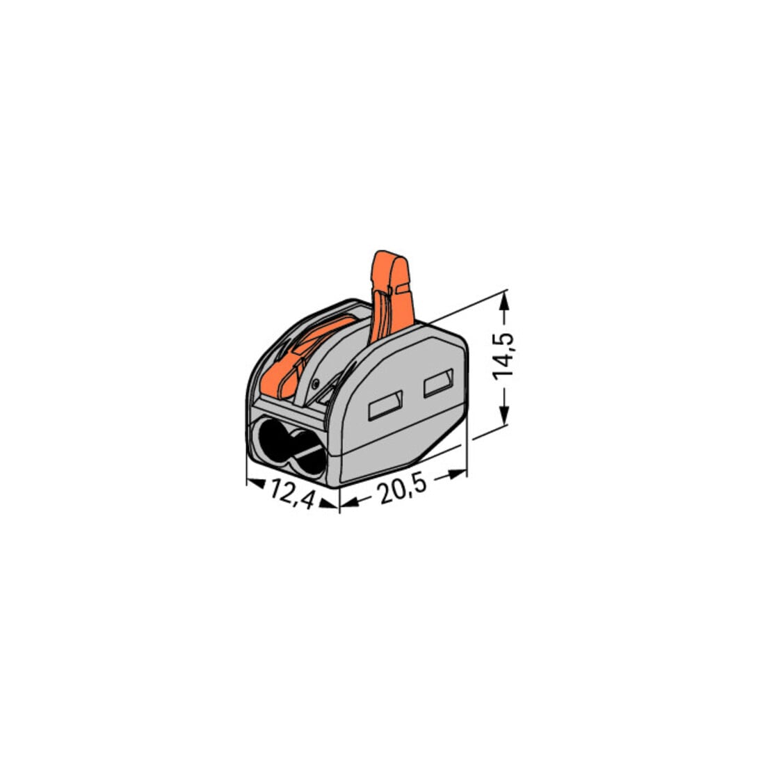 WAGO GmbH& Co. KG Verbindungsklemme 2x0,08-4qmm grau 222-412