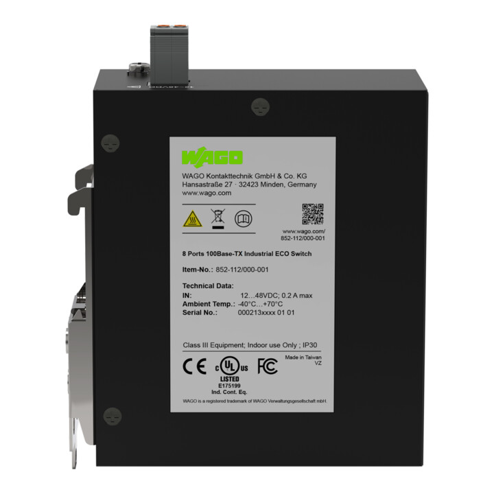 WAGO Industrial-ECO-Switch 852-112/000-001 8 ports 100Base-TX noir