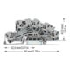 WAGO Installationsborne 4 mm² L/L/PE gris 2003-7645