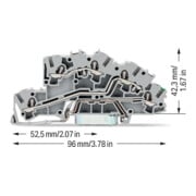 WAGO Installationsborne 4 mm² L/L/PE gris 2003-7645-4