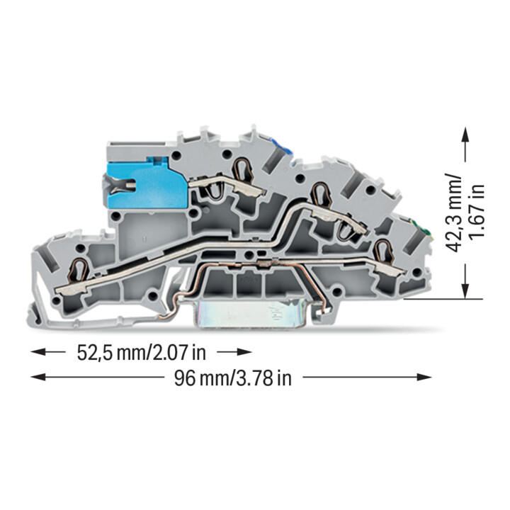 WAGO Installationsborne 4 mm² NT/L/PE gris 2003-7641