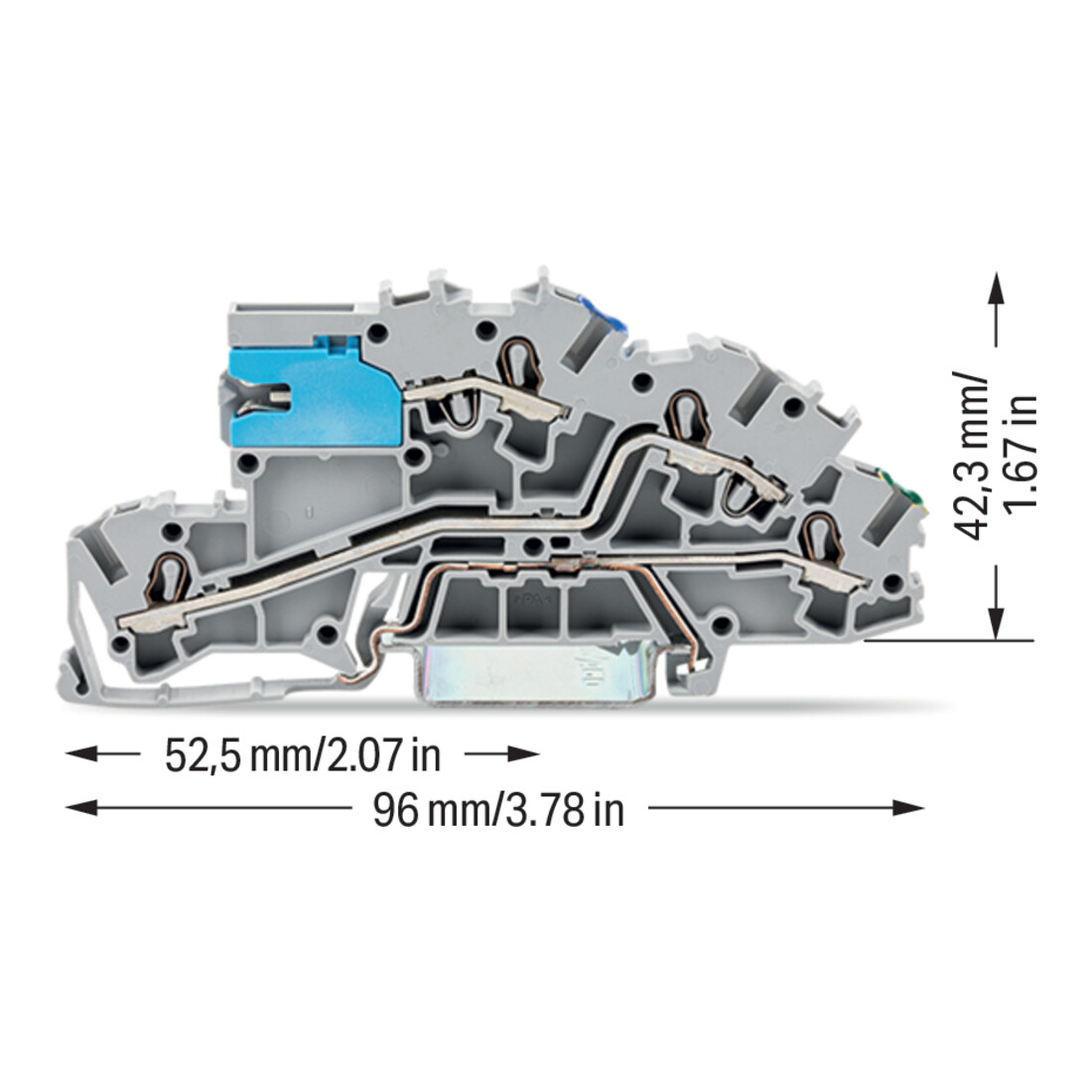 WAGO Installationsborne 4 mm² NT/L/PE gris 2003-7641