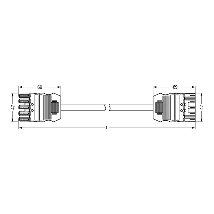WAGO konfekt.Verbindungsleitung Eca Buchse Stecker 771-9985/016-501