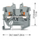 WAGO Mini-connecteur de dérivation 2250-1201 2 conducteurs 1 mm² gris