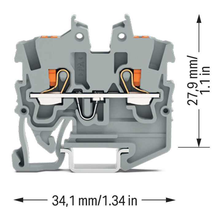 WAGO Mini-connecteur de dérivation 2250-1201 2 conducteurs 1 mm² gris