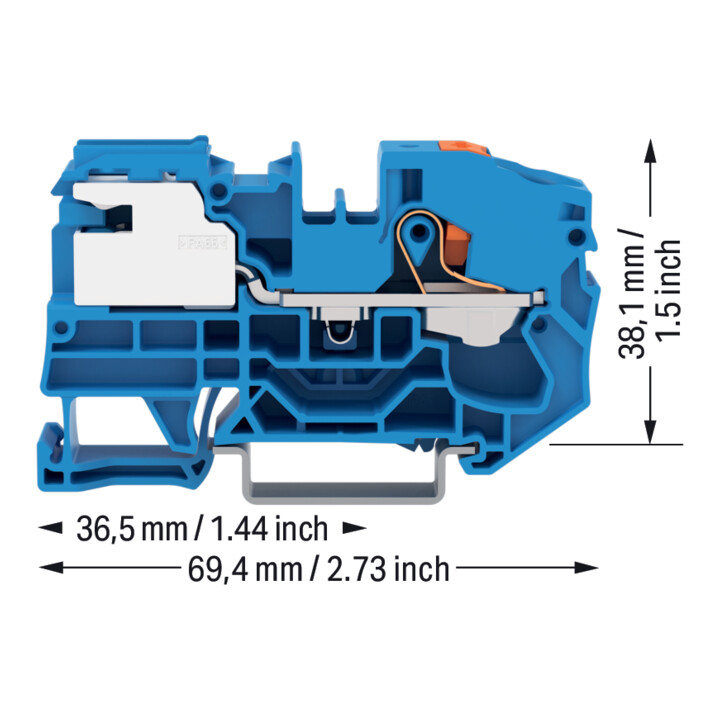 WAGO N-Trennklemme 1-Leiter 16 mm² Push-in CAGE 2216-7114
