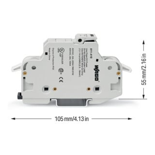 WAGO Porte-fusible 2 conducteurs CC 1 pôle gris clair 811-410