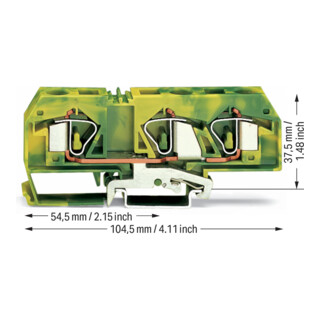 WAGO Schutzleiterklemme 283-677 0,2-16mm² grün-gelb