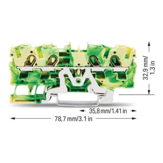 WAGO Schutzleiterklemme 4-Leiter TS 35 2004-1407