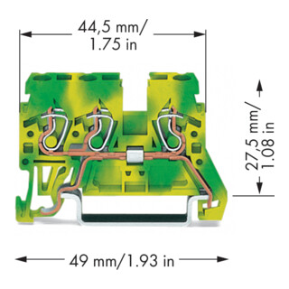 WAGO Schutzleiterklemme 870-687 0,08-2,5 mm² grün-gelb