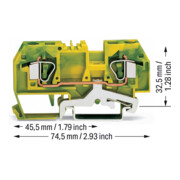 WAGO Schutzleiterklemme vert/jaune 0,2-6 mm² 282-907-4