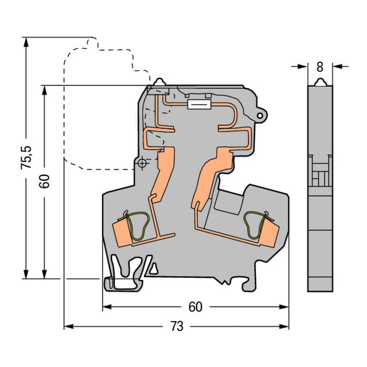 WAGO Sicherungsklemme 0,08-4 mm² gris 281-611/281-417
