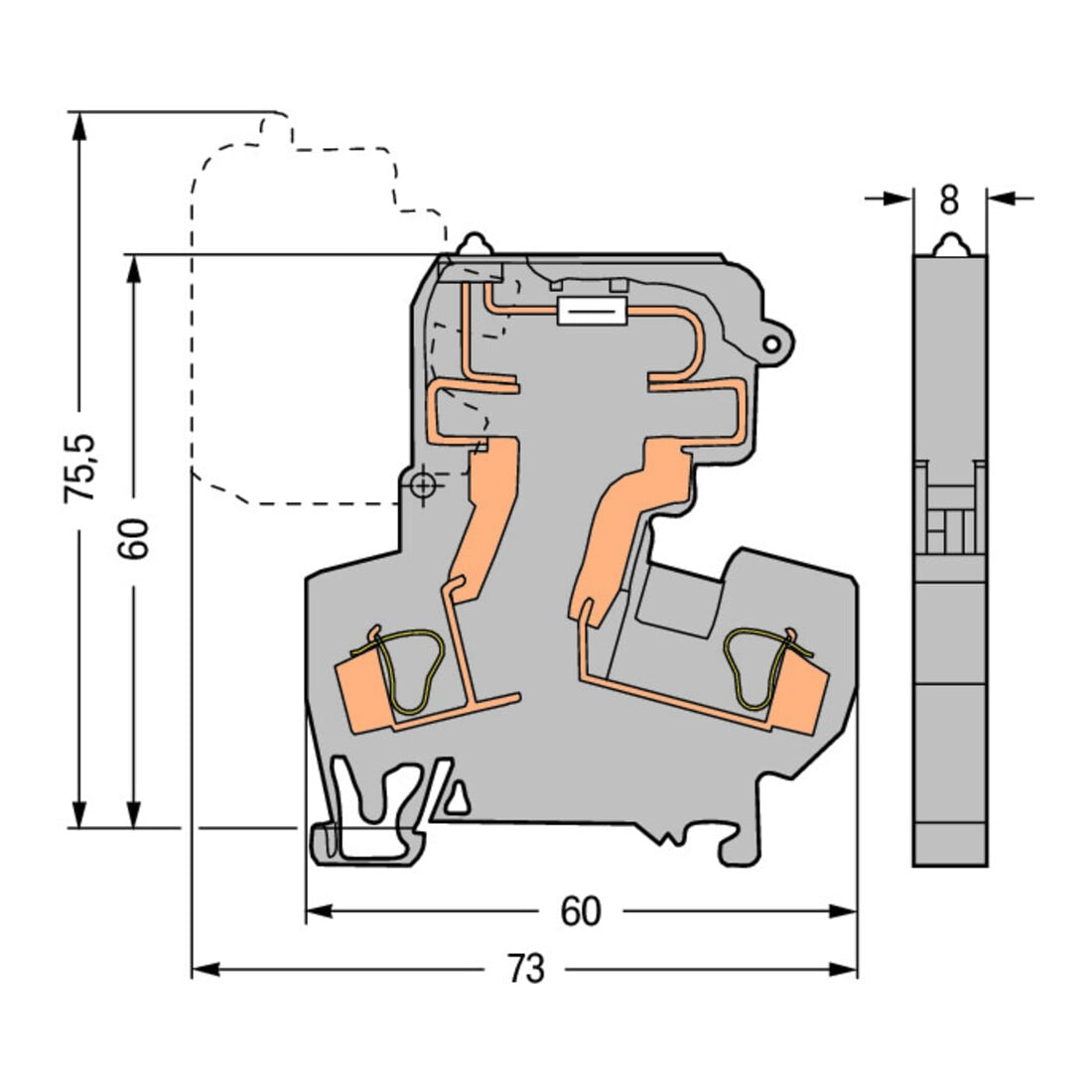 WAGO Sicherungsklemme 0,08-4 mm² gris 281-611/281-417