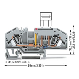 WAGO Sicherungsklemme 282-698/281-434 0,2-6mm² grau