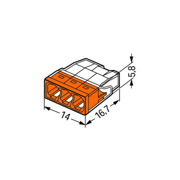 WAGO Verbindungsdosenklemme 3x 0,5-2,5 orange 2273-203