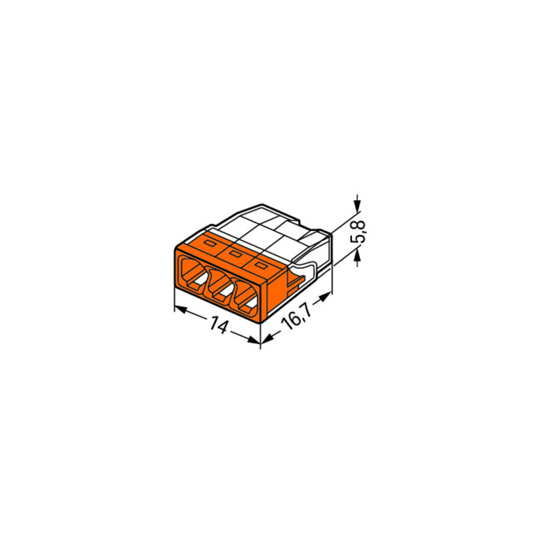 WAGO Verbindungsdosenklemme 3x 0,5-2,5 orange 2273-203