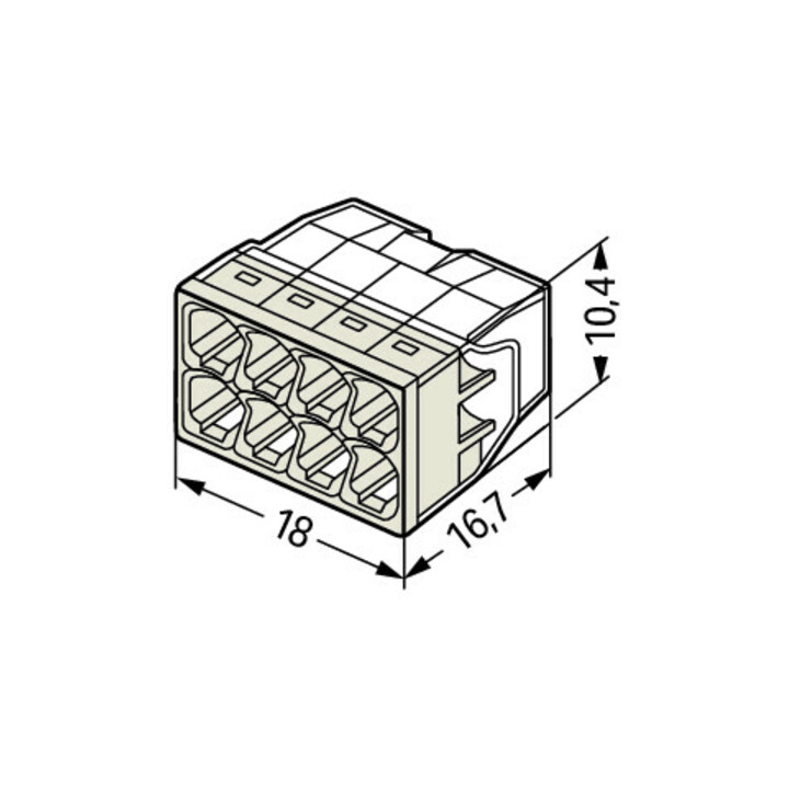 WAGO Verbindungsdosenklemme 8x 0,5-2,5 2273-208