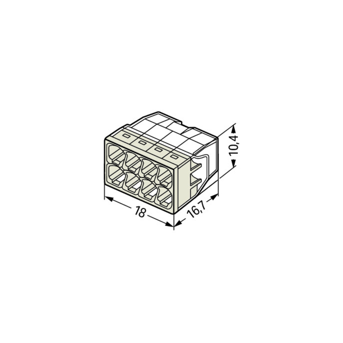 WAGO Verbindungsdosenklemme 8x 0,5-2,5 2273-208