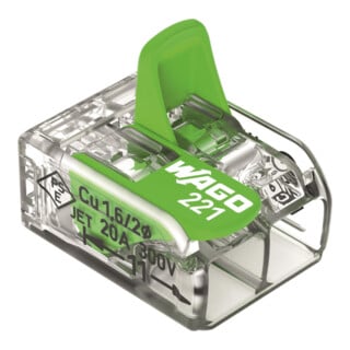 WAGO Verbindungsklemme 221-422 2-Leiter max. 4mm² transparent