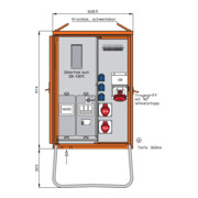 Walther Werke Armoire de distribution 44 kVA avec emplacement compteur WAV0160R1-1