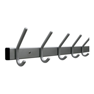 Wandgarderobe Alu.F1 naturf.7 Hut-/7 Mantelh.L.1000mm Hakenabstand 150mm