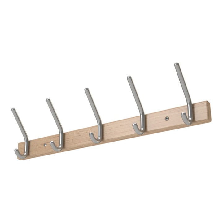 Wandgarderobe Holzprofil Buche 5 Hut-/5 Mantelh.L.700mm Hakenabstand 150mm
