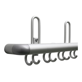 Wandgarderobe Länge 1600mm 8 Hut- /16 Mantelhaken Alu F2 Durchmesser 40mm