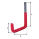 Wandhaken U-Form Rotgummi A.250mm STA roh verz.D.18mm GAH-1