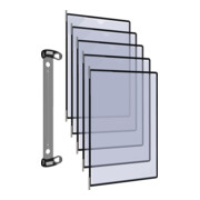Wandhalter 5 Sichttafeln PP schwarz m.Neodym-Magnetf.DIN A4-2
