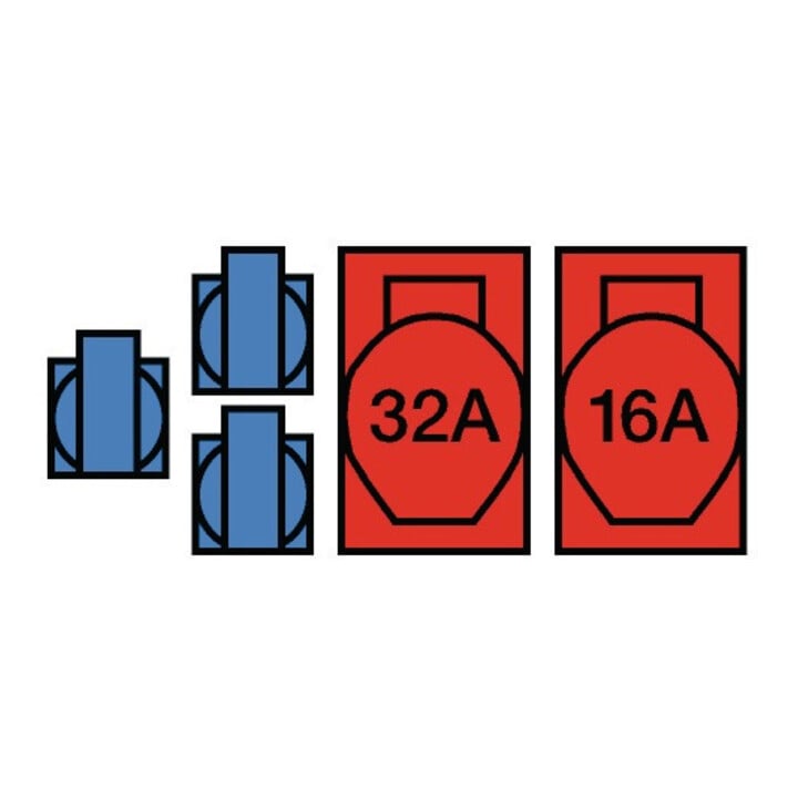 Wandstromverteiler Ku 1xCEE 16/32Aeckdosen 230V VOTHA 3Sicherungen
