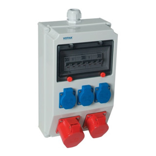 Wandstromverteiler Ku. 2xCEE 16A 400V 2Steckdosen 230V VOTHA 2Sicherungen