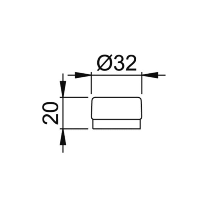 Wandtürstopper D.32mm H.20mm VA F69 ma HOPPE