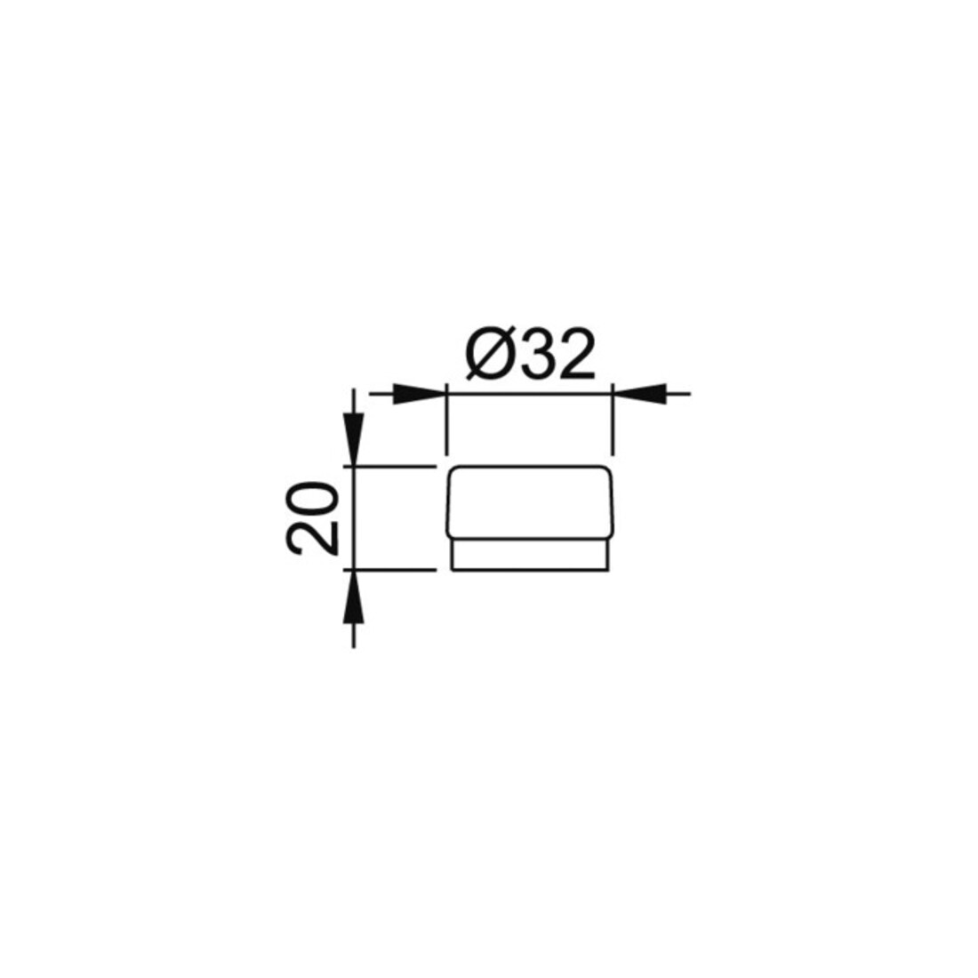 Wandtürstopper D.32mm H.20mm VA F69 ma HOPPE